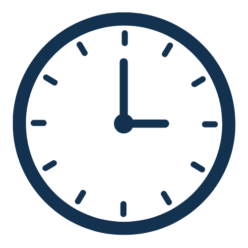 a clock icon showing 3 o'clock