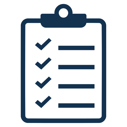 a clipboard with lines and check marks